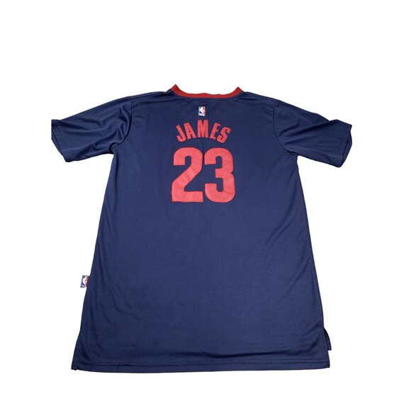 Adidas NBA Mens Large Cleveland Cavaliers LeBron James Navy Jersey Swingman - Picture 2 of 9